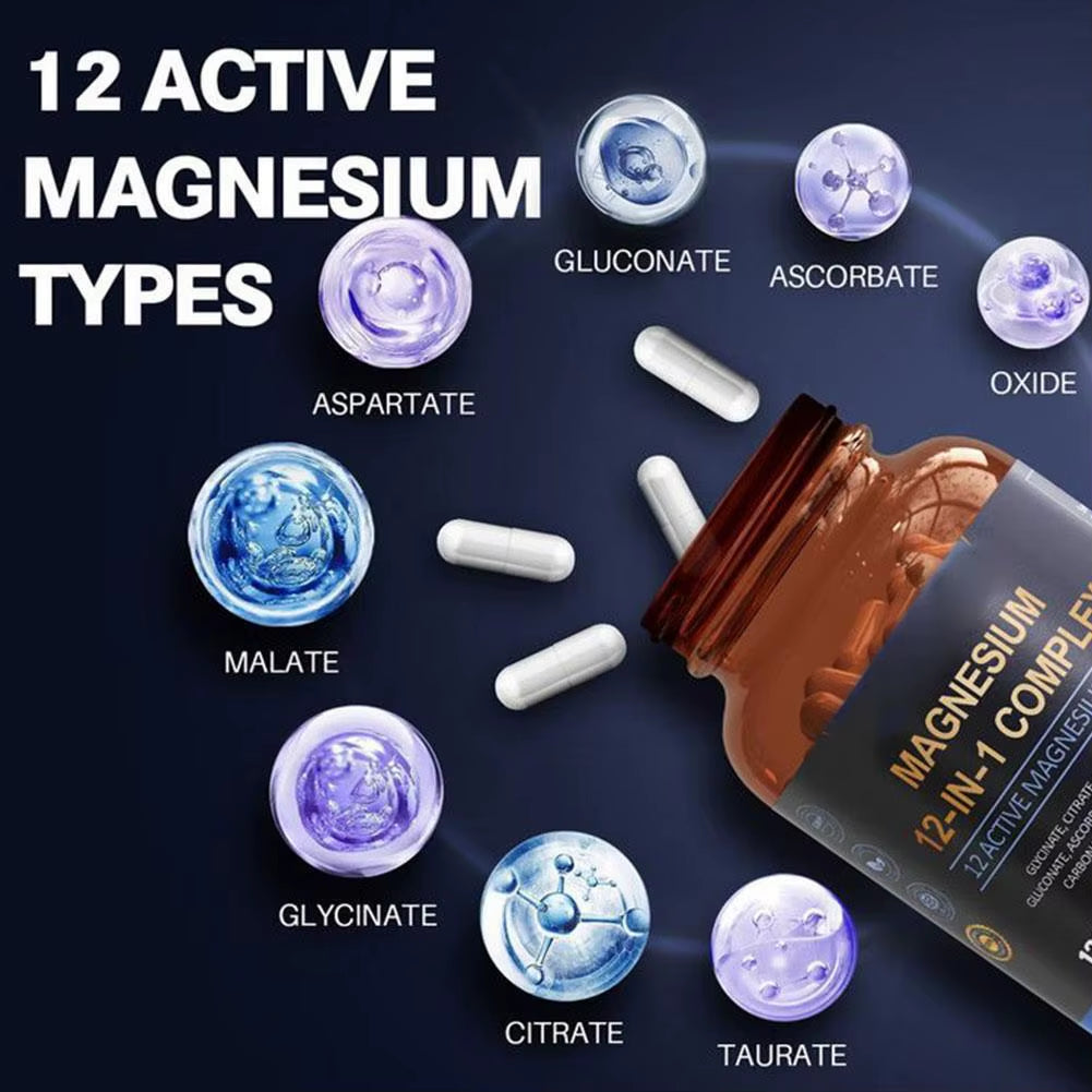 1/3/5Pc Magnesium Supplement Capsule,Magnesium Glycinate Formula,Support Muscle,Joint and Heart Health Magnesium Complex Capsule