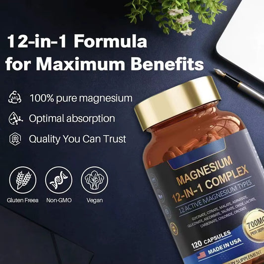 1/3/5Pc Magnesium Supplement Capsule,Magnesium Glycinate Formula,Support Muscle,Joint and Heart Health Magnesium Complex Capsule